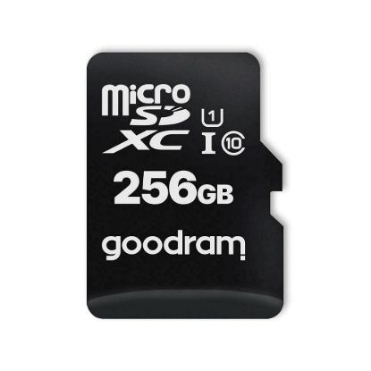 Obrázek GOODRAM microSDXC karta 256 GB M1AA (R: 100/ W: 10 MB/ s), UHS- I Class 10, U1 + Adapter