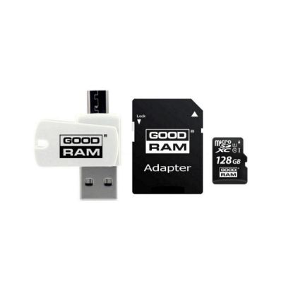 Obrázek GOODRAM microSDXC karta 128 GB M1A4 All- in- one (R: 100/ W: 10 MB/ s), UHS- I Class 10, U1 + Adapter + OTG card…