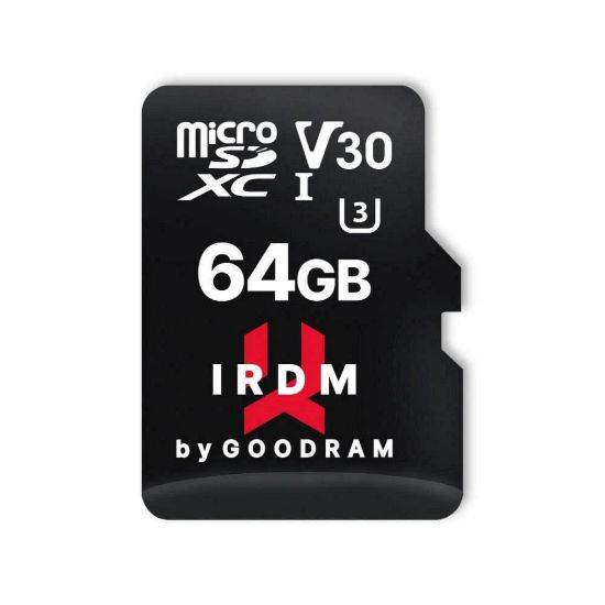 Obrázek GOODRAM microSDXC karta 64 GB IRDM (R: 100/ W: 70 MB/ s), UHS- I Class 10, U3, V30 + Adapter