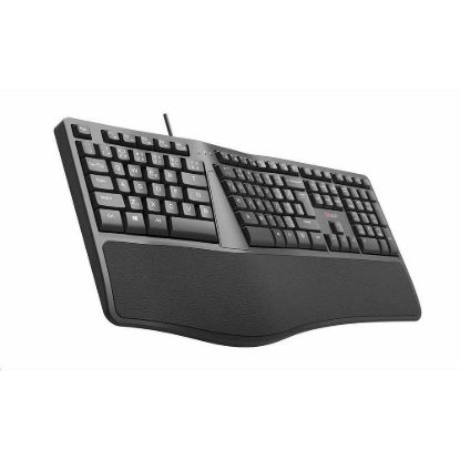 Obrázek C- TECH Klávesnice KB- 113E USB, ERGO, černá, CZ/ SK