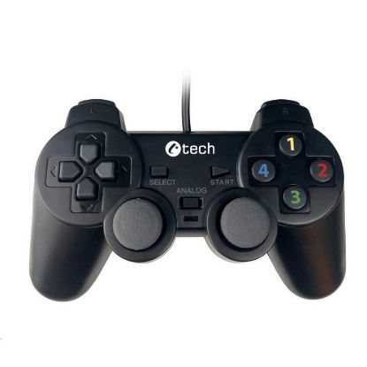 Obrázek C- TECH gamepad Callon pro PC/ PS3, 2x analog, X- input, vibrační, 1, 8m kabel, USB