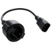Obrázek Kabel C- TECH síťový adaptér C14 (M) - > schuko (F), 15 cm