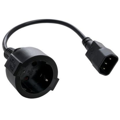 Obrázek Kabel C- TECH síťový adaptér C14 (M) - > schuko (F), 15 cm
