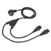 Obrázek C- TECH kabel síťový 220/ 230V napájecí, 1, 8m, rozdvojka Y, VDE
