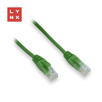 Obrázek LYNX UTP patch kabel Cat5e, PVC, CCA, 0, 3m, zelený (balení obsahuje 10ks)