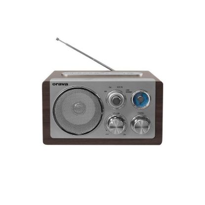Obrázek Orava RR- 29 A rádio, 1 x 3, 5 W, AM / FM rádio, USB, AUX vstup, SD karta, hnědá / stříbrná
