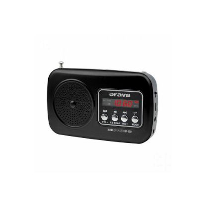Obrázek Orava RP 130 přenosný rádiopřijímač, SD Karta, výstup na sluchátka, LED displej, FM rádio, USB, AUX vstup, černý