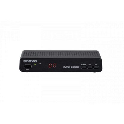 Obrázek Orava DVB- 30 digitální pozemní přijímač DVB- T2, HD, HEVC, PVR, paměť pro 500 programů, SCART, HDMI, ethernet, černá