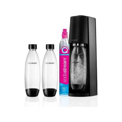 Obrázek SodaStream Terra Black výrobník sody, mechanický, 2x 1l láhev SodaStream Fuse, bombička s CO2, černý