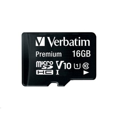 Obrázek VERBATIM MicroSDHC karta 16 GB Premium, U1 + SD adaptér