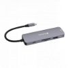 Obrázek VERBATIM Hub USB- C Pro Multiport 8 Port, 3x USB 3.2, 1x USB- C, 2xHDMI, microSD/ SD, šedá
