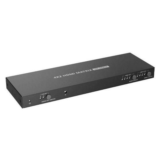 Obrázek PremiumCord HDMI matrix switch 4: 2 , UHD rozlišení 4Kx2K@60 Hz HDR, SPDIF, Auto- Downscaling