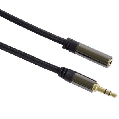 Obrázek PREMIUMCORD kabel, stíněný, Jack 3.5mm - Jack 3.5mm M/ F 1, 5m