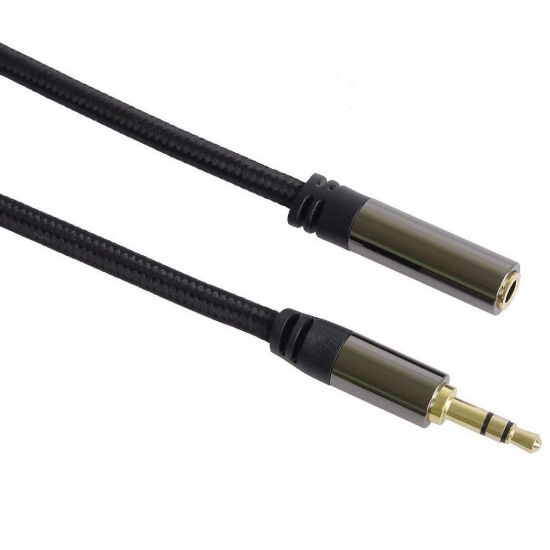 Obrázek PREMIUMCORD kabel, stíněný, Jack 3.5mm - Jack 3.5mm M/ F 1, 5m