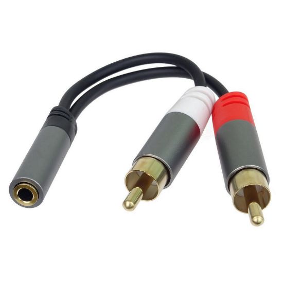 Obrázek PremiumCord kabel HQ Jack 3.5mm Female - 2x CINCH Male 15cm