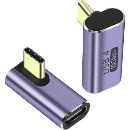 Obrázek PremiumCord Adaptér USB- C na USB- C, USB 4.0, zahnutý 90°