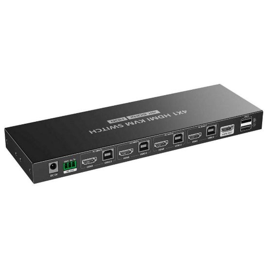 Obrázek PREMIUMCORD HDMI switch, 4K@60 Hz HDMI2.0 KVM 4: 1, s dálkovým ovladačem