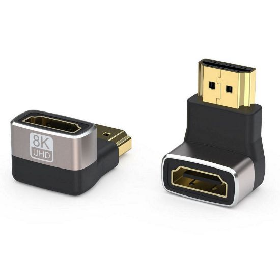 Obrázek PREMIUMCORD Adaptér spojka 8K HDMI A - HDMI A, F/ M, zahnutá do pravého úhlu 90°