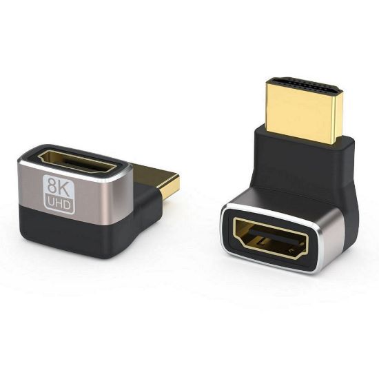 Obrázek PREMIUMCORD Adaptér spojka 8K HDMI A - HDMI A, F/ M, zahnutá do pravého úhlu 90°