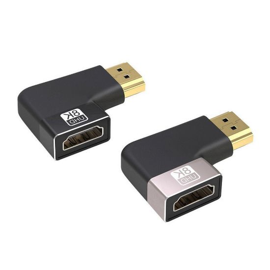 Obrázek PREMIUMCORD Adaptér spojka 8K HDMI A - HDMI A, F/ M, do úhlu 90° - pravá