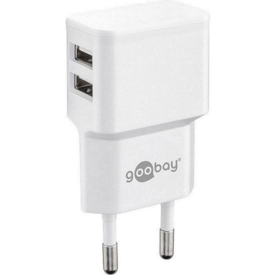 Obrázek Goobay Napájecí a nabíjecí adaptér 230V na 2x USB, max.2, 4A, bílý