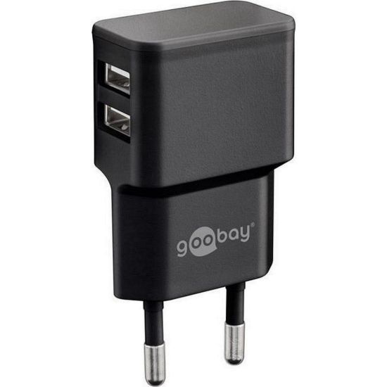 Obrázek Goobay Napájecí a nabíjecí adaptér 230V na 2x USB, max.2, 4A, černý