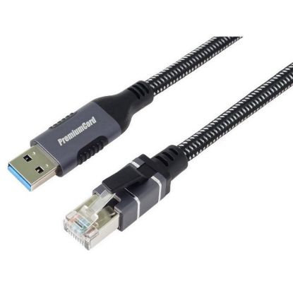 Obrázek PremiumCord Ethernetový kabel USB3.2 na LAN RJ45 10/ 100/ 1000, 2m