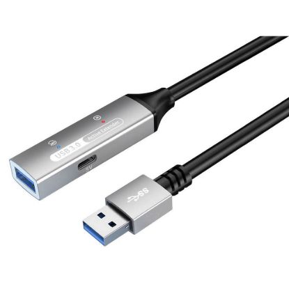 Obrázek PREMIUMCORD USB 3.2. repeater a prodlužovací kabel Male- Female, 5Gbps Aluminium 20m