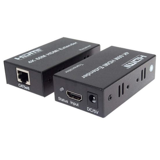 Obrázek PremiumCord HDMI2.0 extender na 60m přes jeden kabel Cat5e/ Cat6/ Cat7