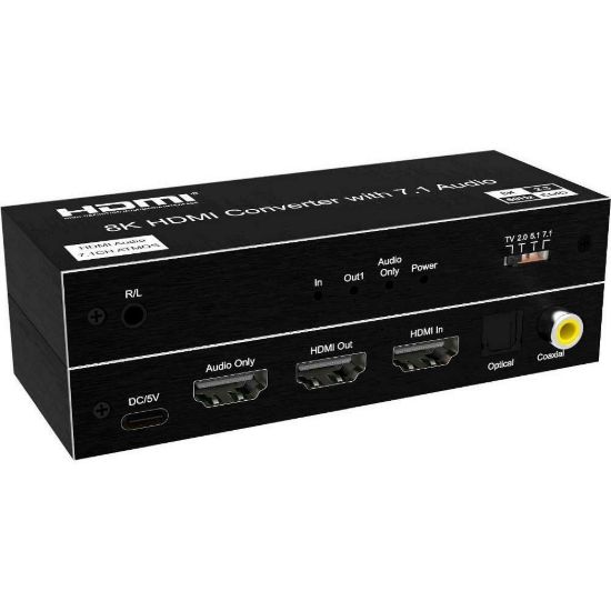 Obrázek PremiumCord Audio Extractor HDR, 8K@60 Hz, výstupy: stereo jack, SPDIF, RCA, HDMI