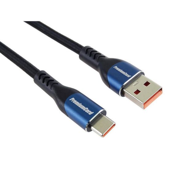 Obrázek PREMIUMCORD Kabel USB- C na USB 2.0, Nabíjecí, 5A, 0.5m