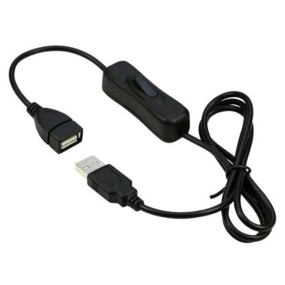 Obrázek PREMIUMCORD Prodlužovací kabel USB 2.0 s vypínačem, 1m, černá
