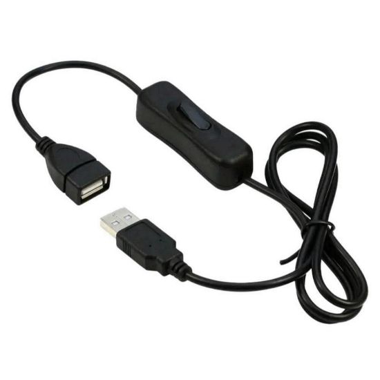 Obrázek PREMIUMCORD Prodlužovací kabel USB 2.0 s vypínačem, 1m, černá