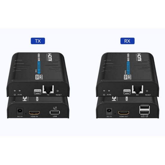 Obrázek PREMIUMCORD HDMI extender na 120m přes LAN, 4K@60 Hz, přes IP, černá