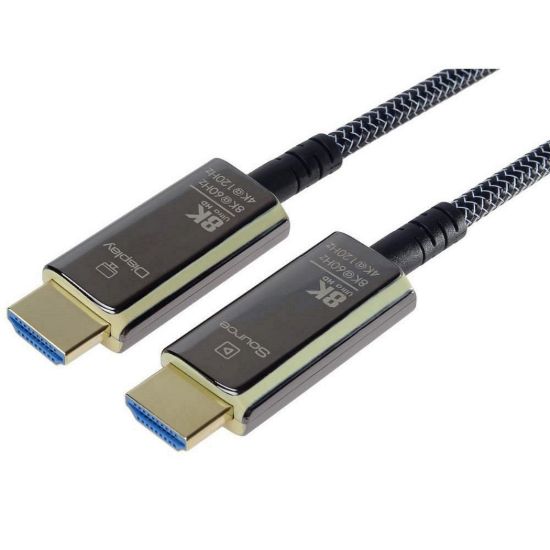 Obrázek PREMIUMCORD Ultra High Speed HDMI 2.1 optický fiber kabel 8K@60 Hz, zlacené 7m