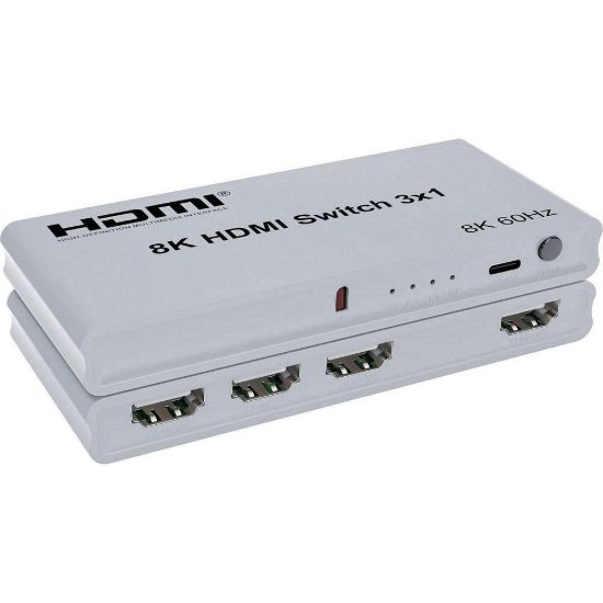 Obrázek PremiumCord 8K@60 Hz, 4K@144 Hz HDMI switch 3: 1 s dálkovým ovladačem