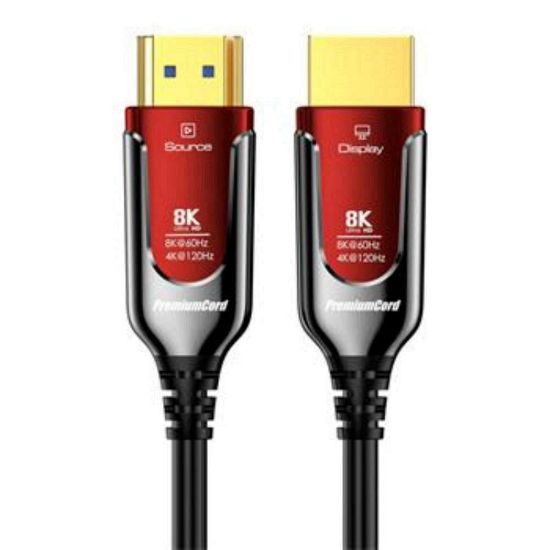 Obrázek PREMIUMCORD Ultra High Speed HDMI 2.1 optický fiber kabel 8K@60 Hz, zlacené 15m