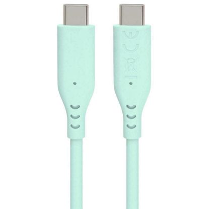 Obrázek PREMIUMCORD Kabel USB- C na USB- C, 60 W, 480Mbps, silikonový, tyrkysový, 1, 5m