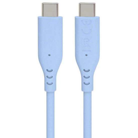 Obrázek PREMIUMCORD Kabel USB- C na USB- C, 60 W, 480Mbps, silikonový, modrý, 1, 5m