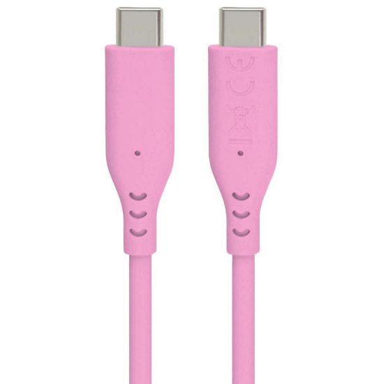 Obrázek PREMIUMCORD Kabel USB- C na USB- C, 60 W, 480Mbps, silikonový, růžový, 1, 5m
