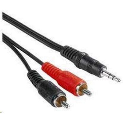 Obrázek PREMIUMCORD Kabel audio 3, 5mm Jack - 2x Cinch 10m (M/ M, stereo)