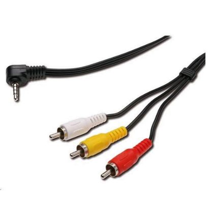 Obrázek PREMIUMCORD Kabel audio/ video 3, 5mm Jack 4pin - 3x Cinch 1, 5m (M/ M)