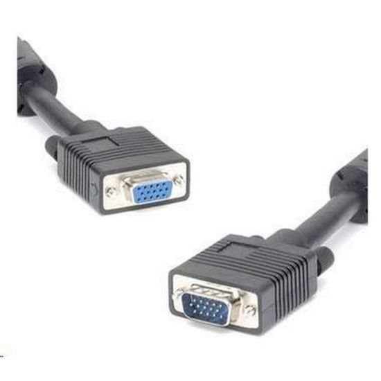 Obrázek PREMIUMCORD Kabel VGA prodlužovací 3m (HD15M/ F, dvojité stínění, feritová jádra), černý