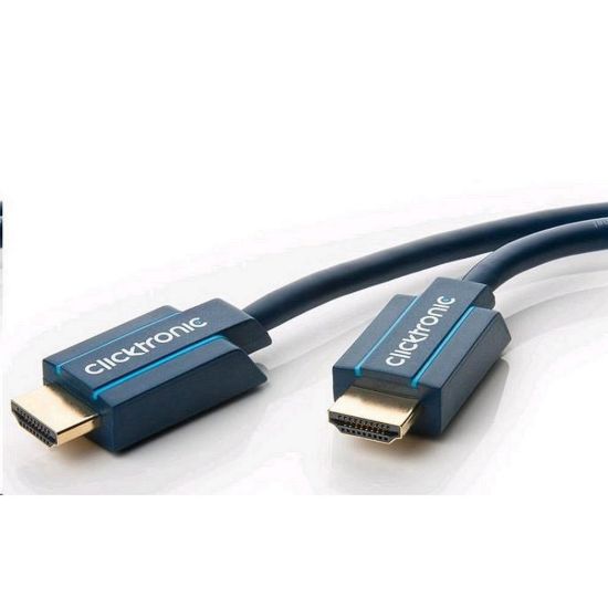 Obrázek CLICTRONIC Kabel HQ HDMI 3m High Speed + Ethernet (v1.4) 3D, zlacené konektory, dvojité stínění, záruka 10 let