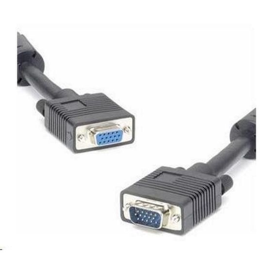 Obrázek PREMIUMCORD Kabel VGA prodlužovací 5m (HD15M/ F, dvojité stínění, feritová jádra)
