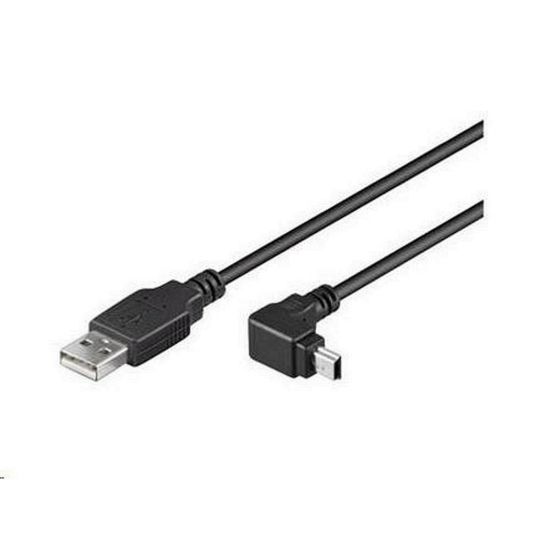 Obrázek PREMIUMCORD Kabel USB 2.0 A- Mini B (5pin) propojovací, úhlový 1, 8m