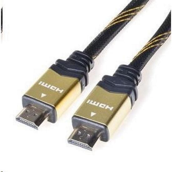 Obrázek PREMIUMCORD Gold HDMI High Speed + Ethernet kabel (v1.4), opletený, zlacené konektory, 1, 5m