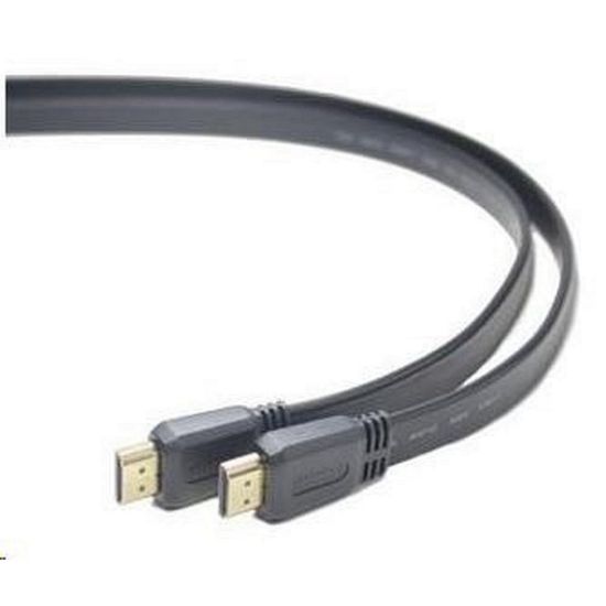 Obrázek PREMIUMCORD HDMI High Speed + Ethernet plochý kabel, zlacené konektory, 3m