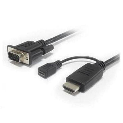 Obrázek PREMIUMCORD Převodník HDMI na VGA s microUSB napájením