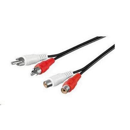 Obrázek PREMIUMCORD Kabel prodlužovací audio 2x Cinch - 2x Cinch (RCA, M/ F) 5m